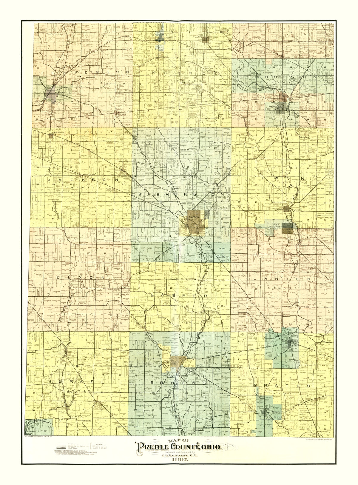 Preview of Vintage Map of Preble County, Ohio 1897