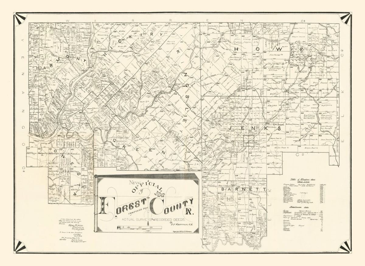 Preview of Vintage Map of Forest County, Pennsylvania 1895