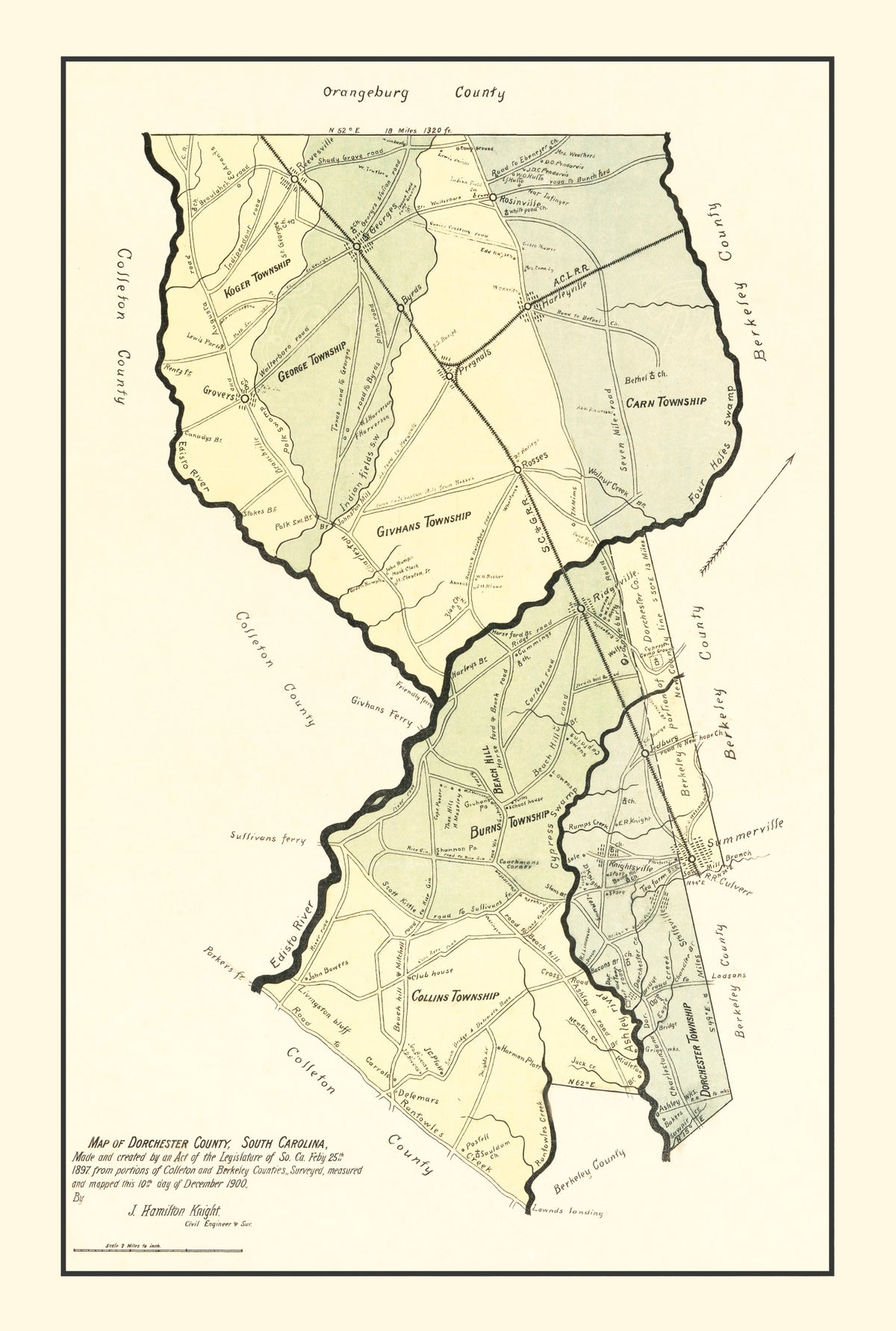 Preview of Vintage Map of Dorchester County, South Carolina 1900