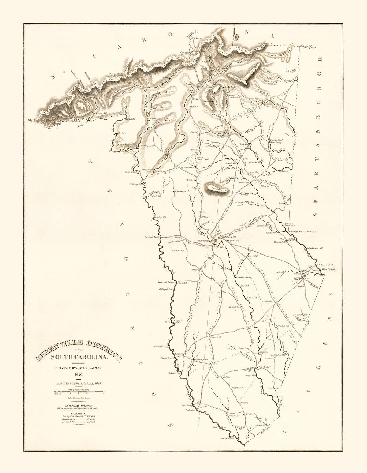 Preview of Vintage Map of Greenville County, South Carolina 1825