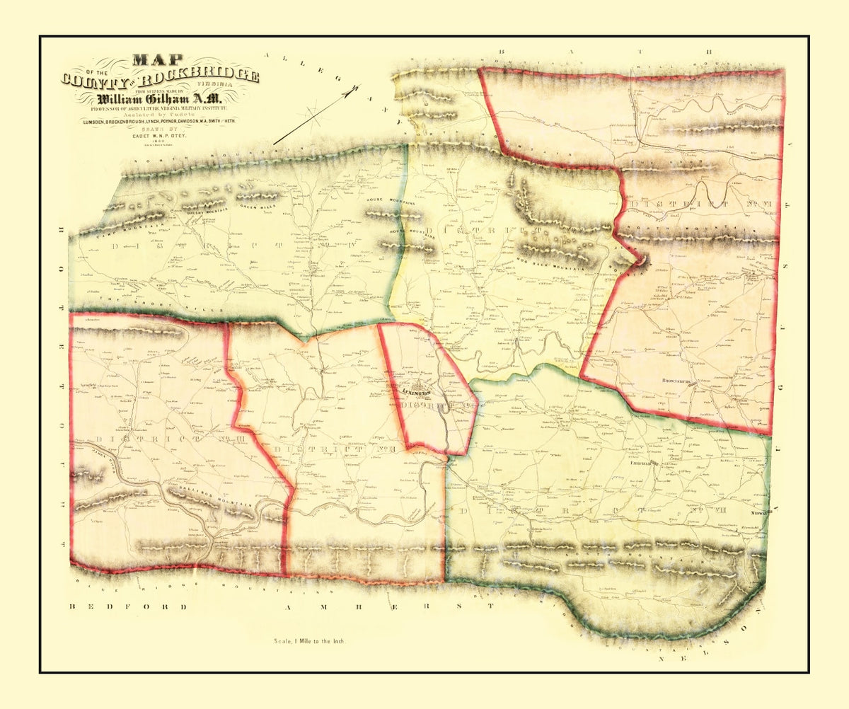 Preview of Vintage Map of Rockbridge County, Virginia 1860