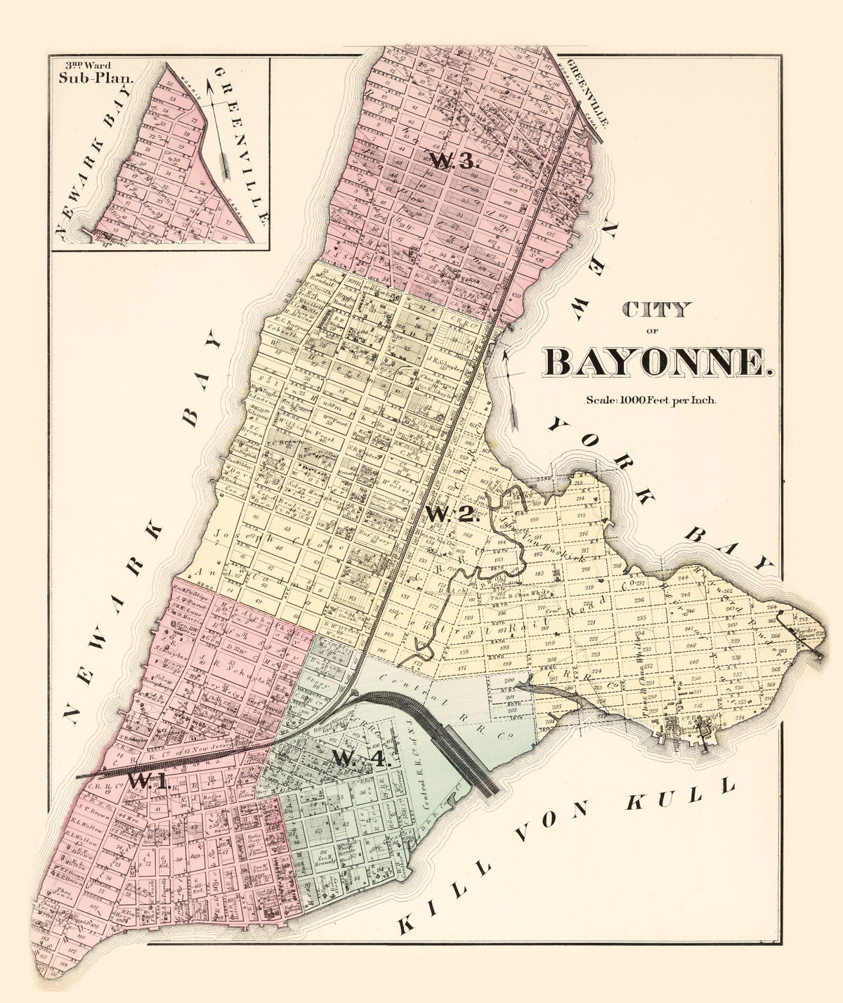 Preview of Vintage Map of Bayonne, New Jersey 1873