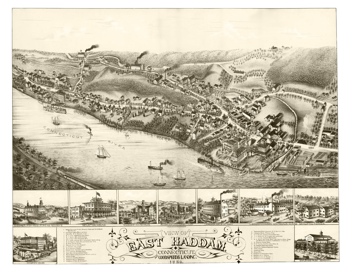 Preview of Vintage Map of East Haddam, Connecticut 1880