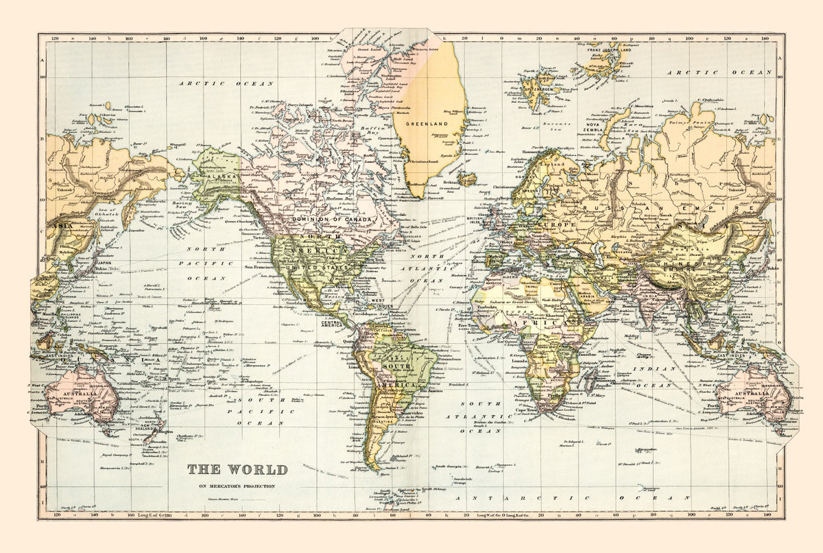 Preview of Vintage World Map 1892