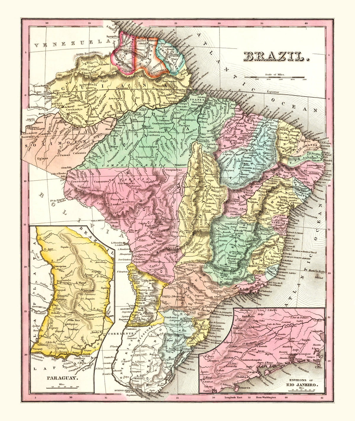 Preview of Vintage Map of Brazil 1842