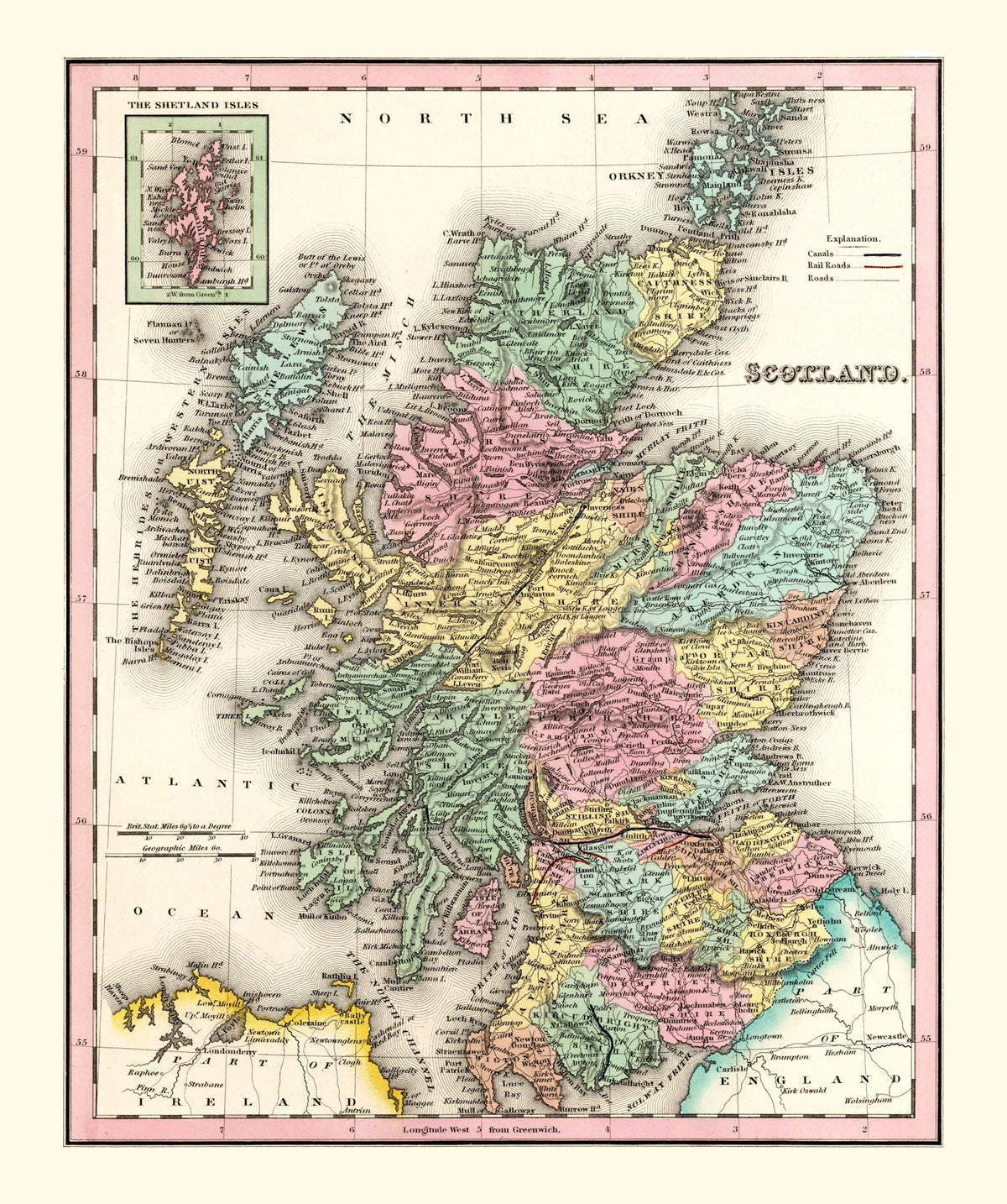 Preview of Vintage Map of Scotland 1842
