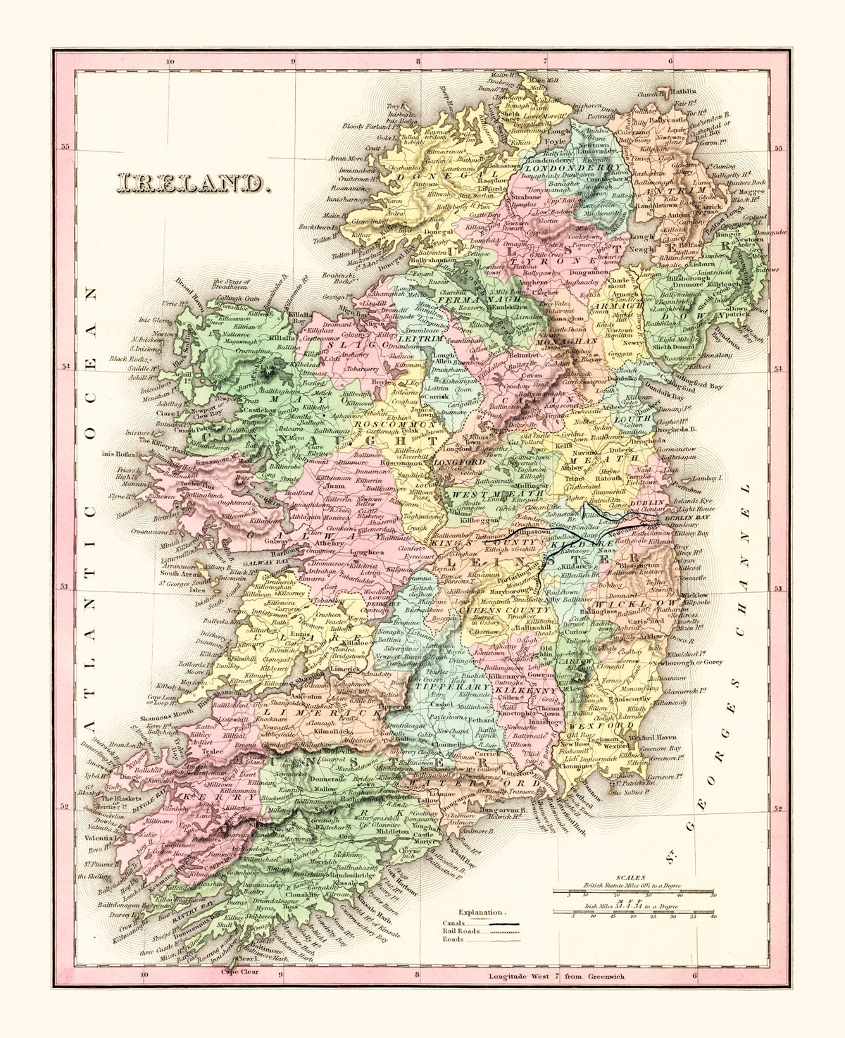 Preview of Vintage Map of Ireland 1836