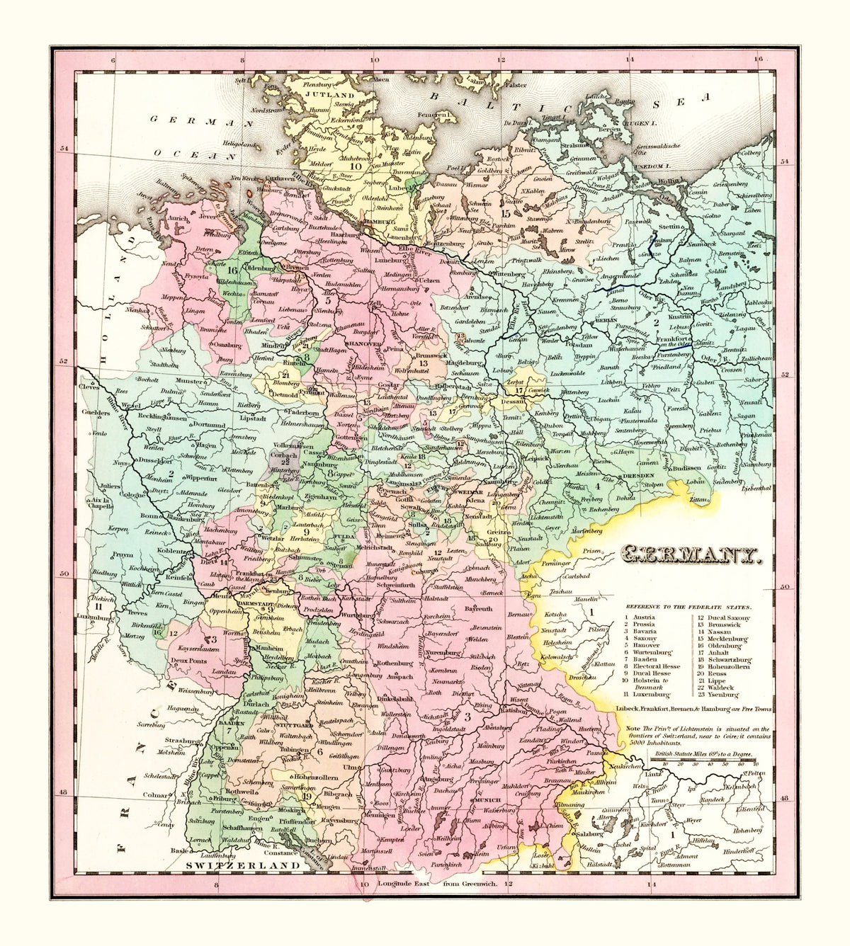 Preview of Vintage Map of Germany 1842