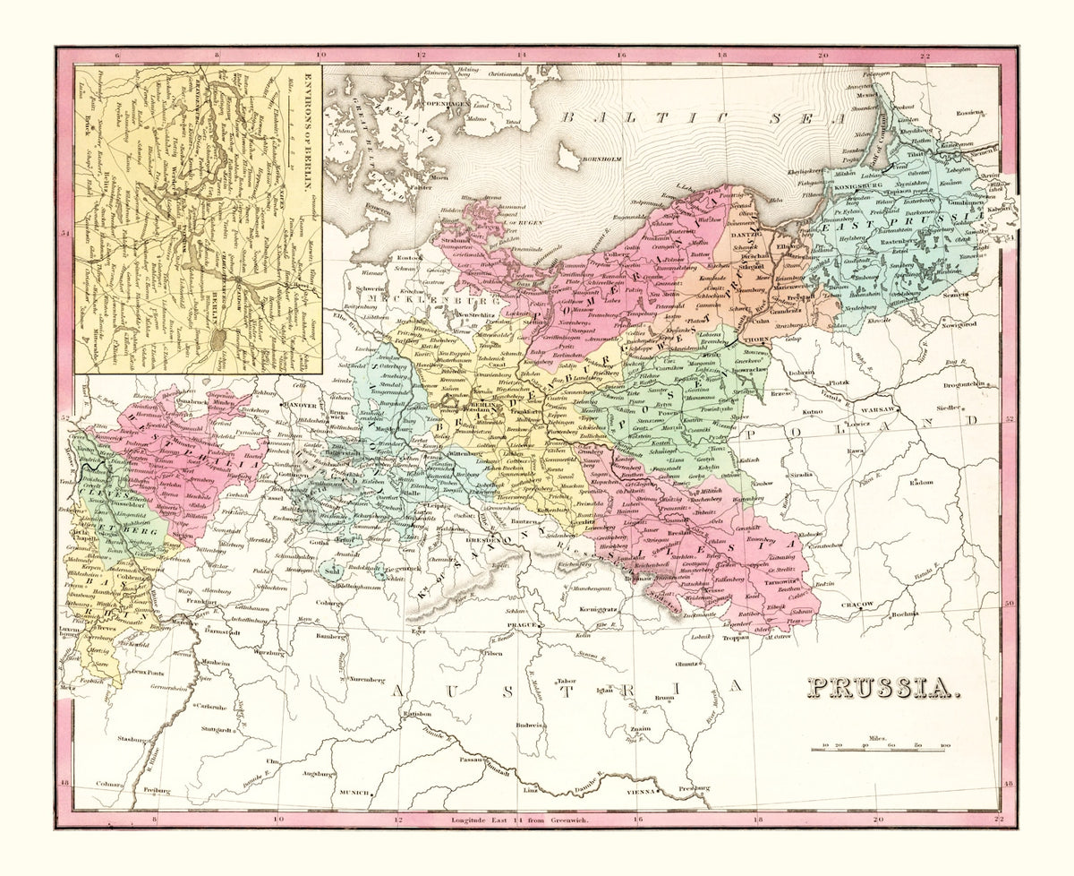 Preview of Vintage Map of Prussia 1836