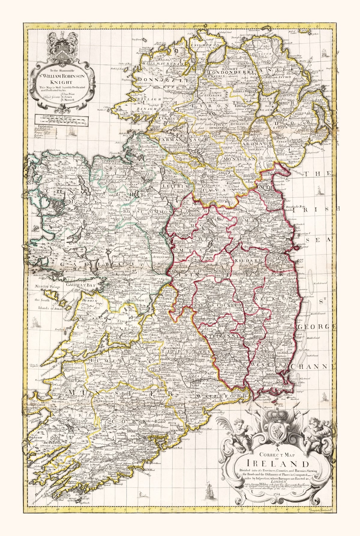 Preview of Vintage Map of Ireland 1714