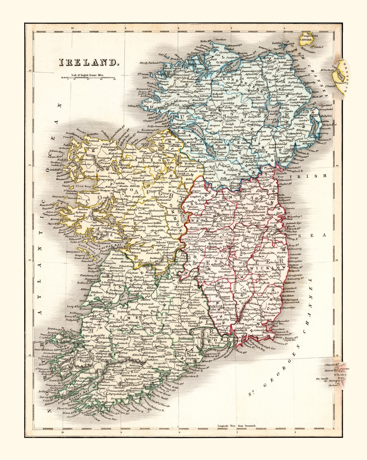 Preview of Vintage Map of Ireland 1832