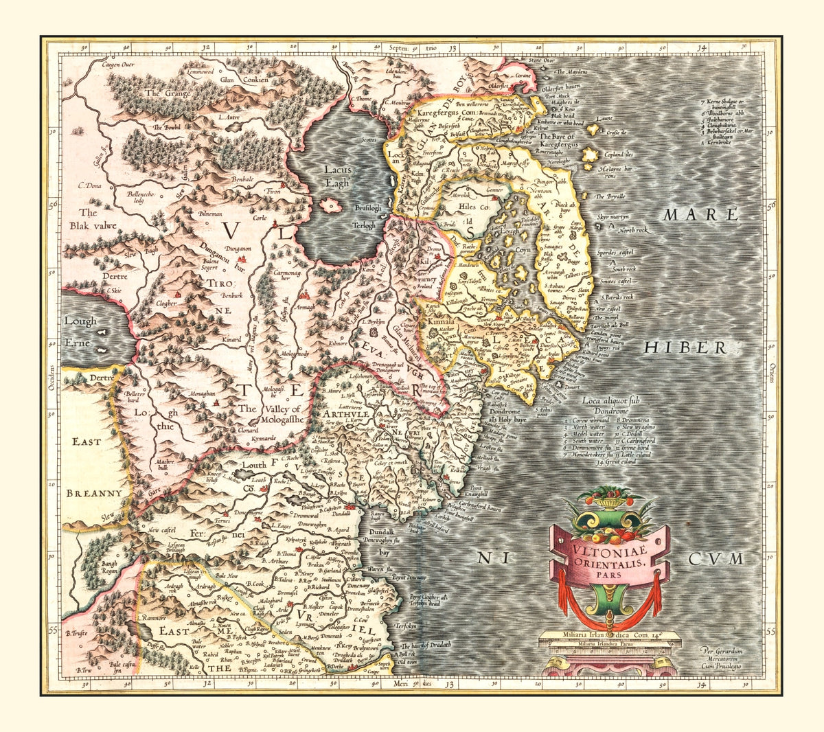 Preview of Vintage Map of Ulster, Ireland 1623
