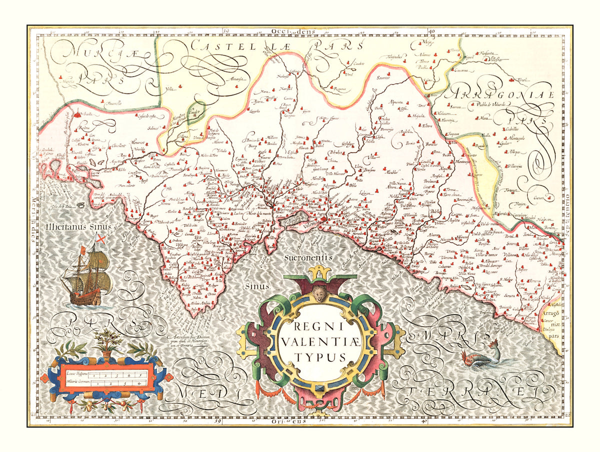 Preview of Vintage Map of Valencia, Spain 1623