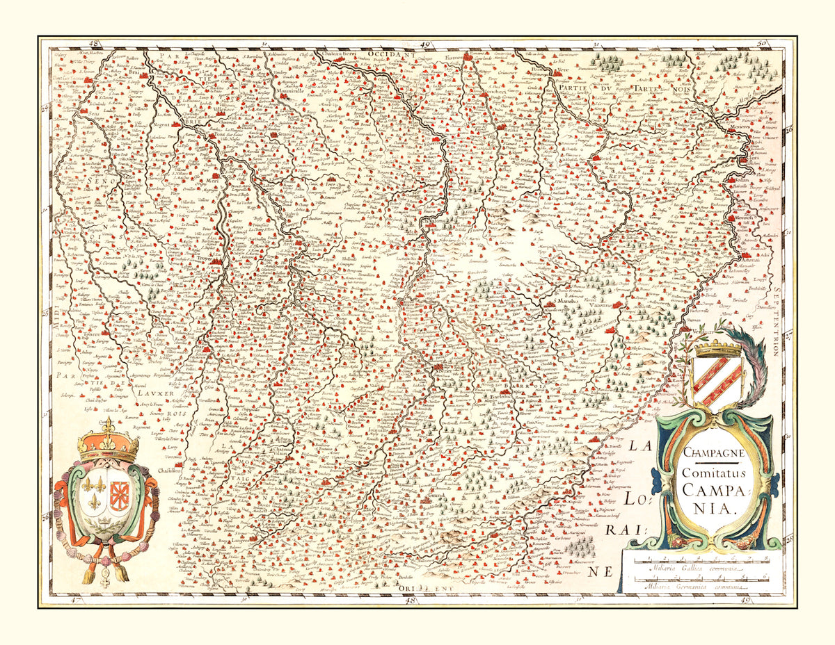 Preview of Vintage Map of Champagne Region of France, 1623