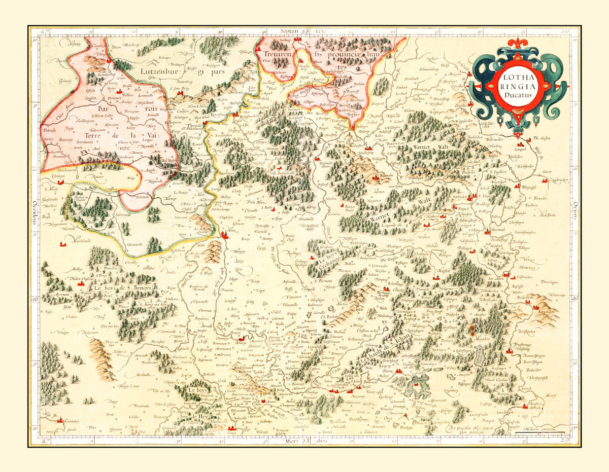 Preview of Vintage Map of Lorraine France, 1623