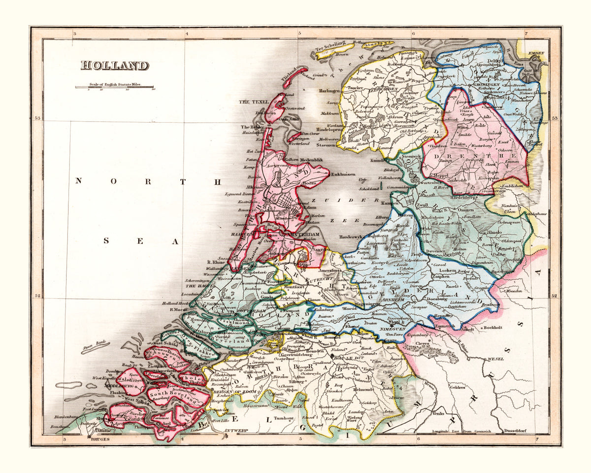 Preview of Vintage Map of Holland 1832