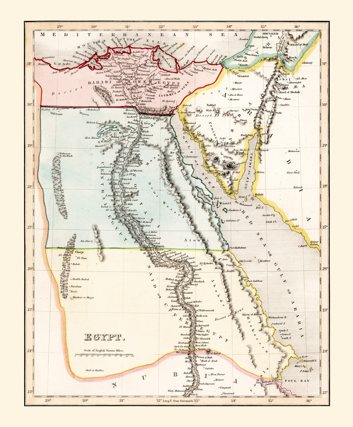Preview of Vintage Map of Egypt 1832