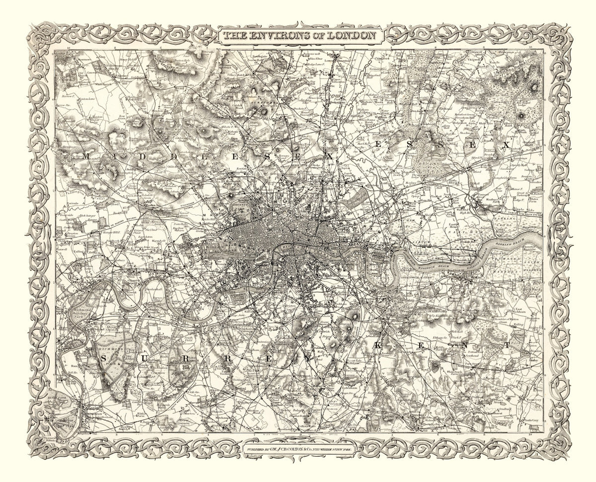 Preview of Vintage Map of London, England 1886