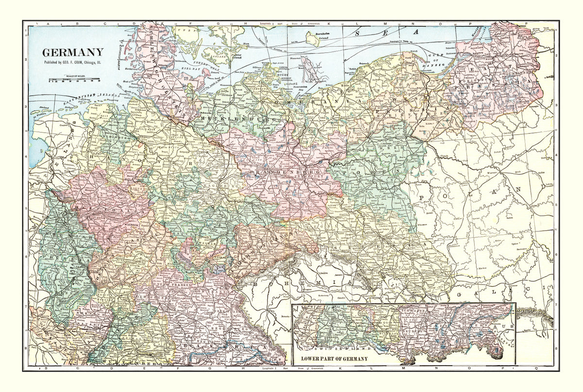 Preview of Vintage Map of Germany 1901