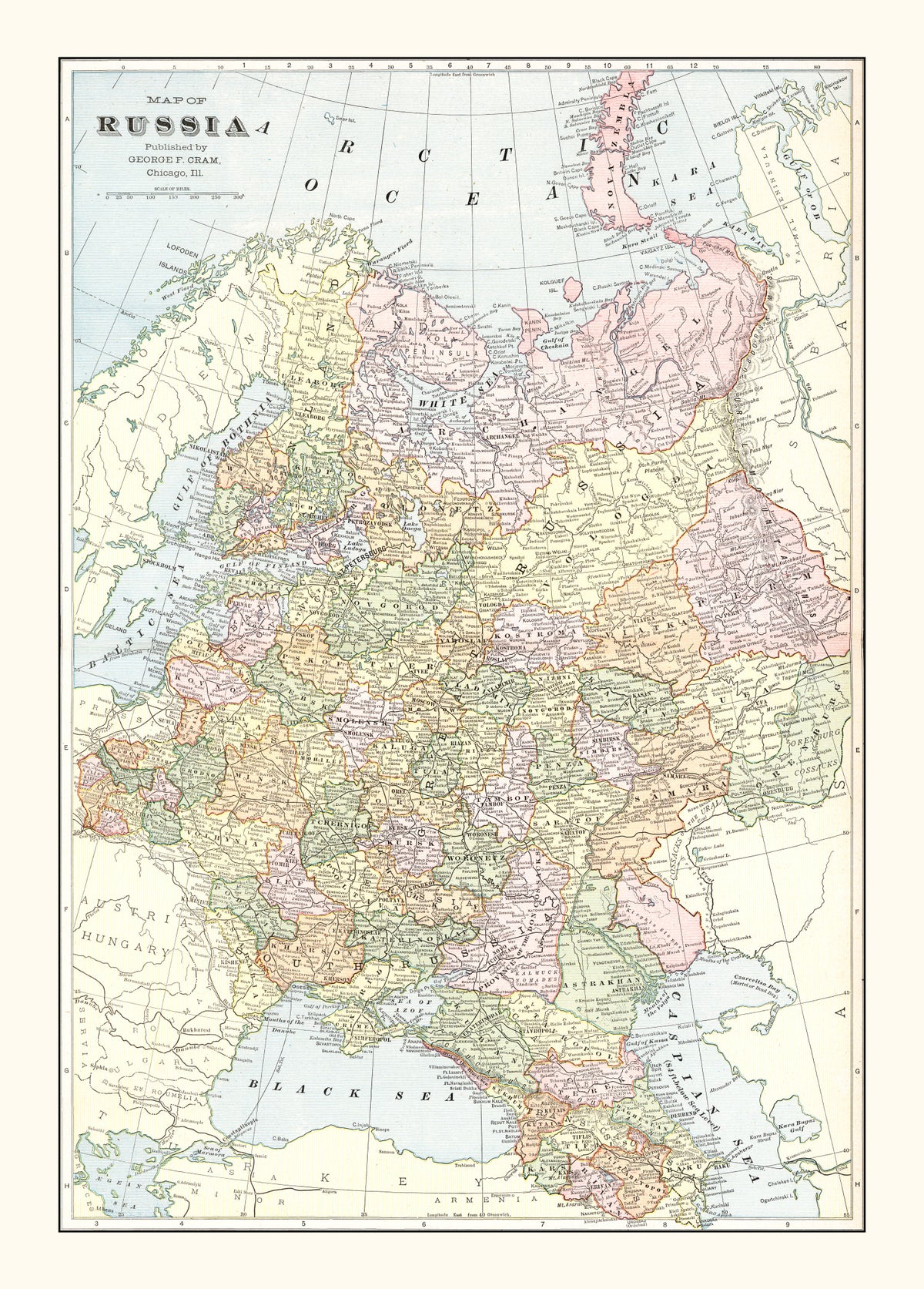 Preview of Vintage Map of Russia 1901