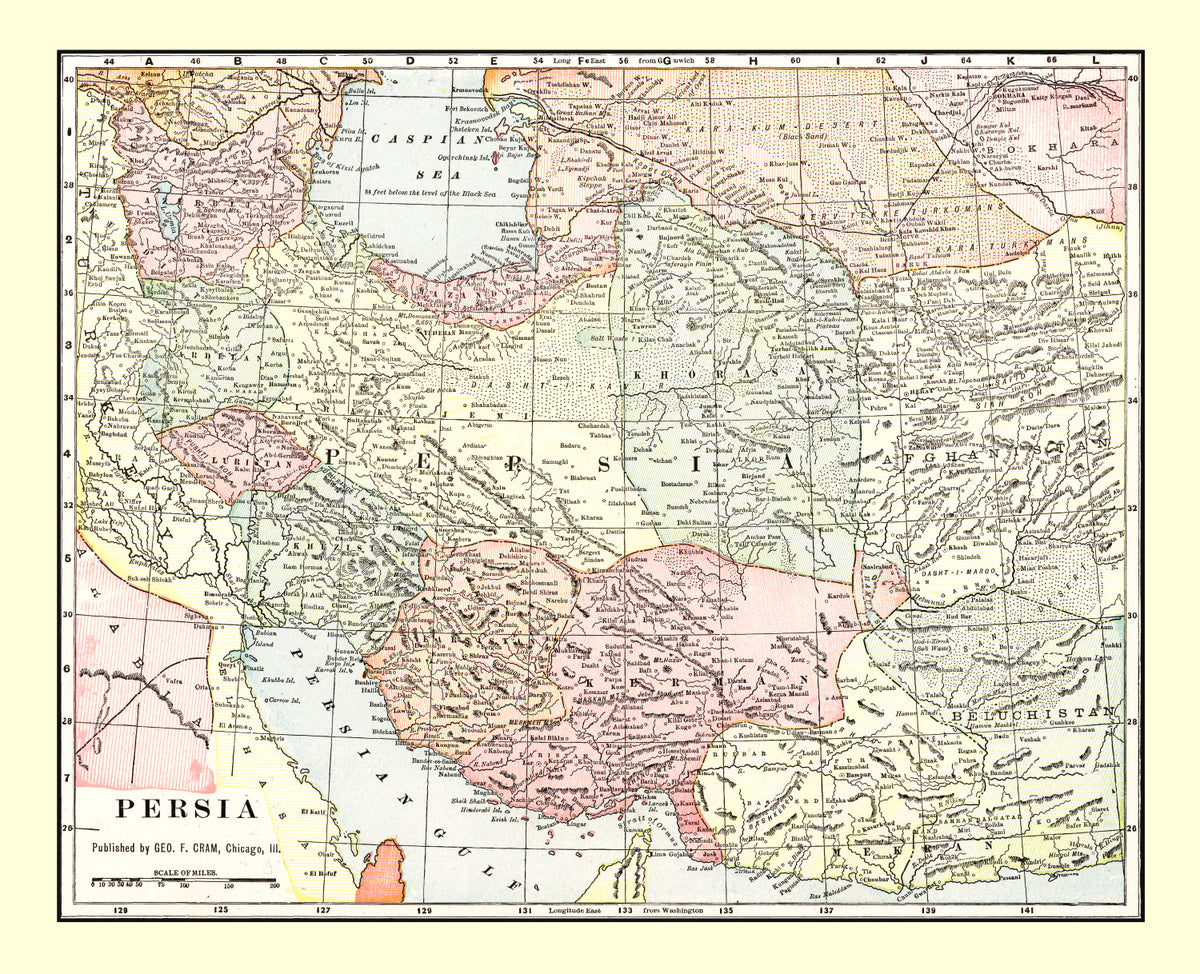 Preview of Vintage Map of Persia 1901