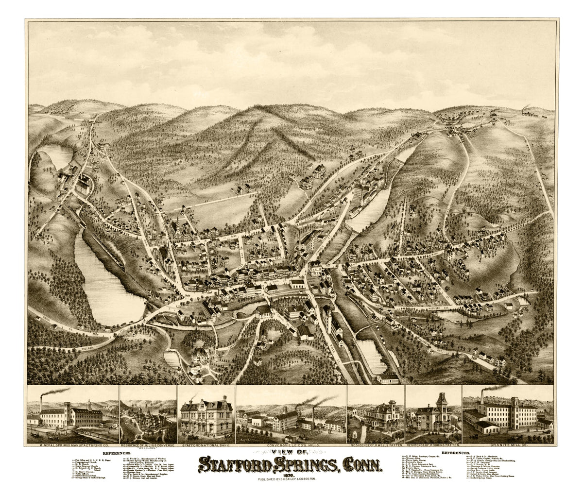 Preview of Vintage Map of Stafford Springs, Connecticut 1878