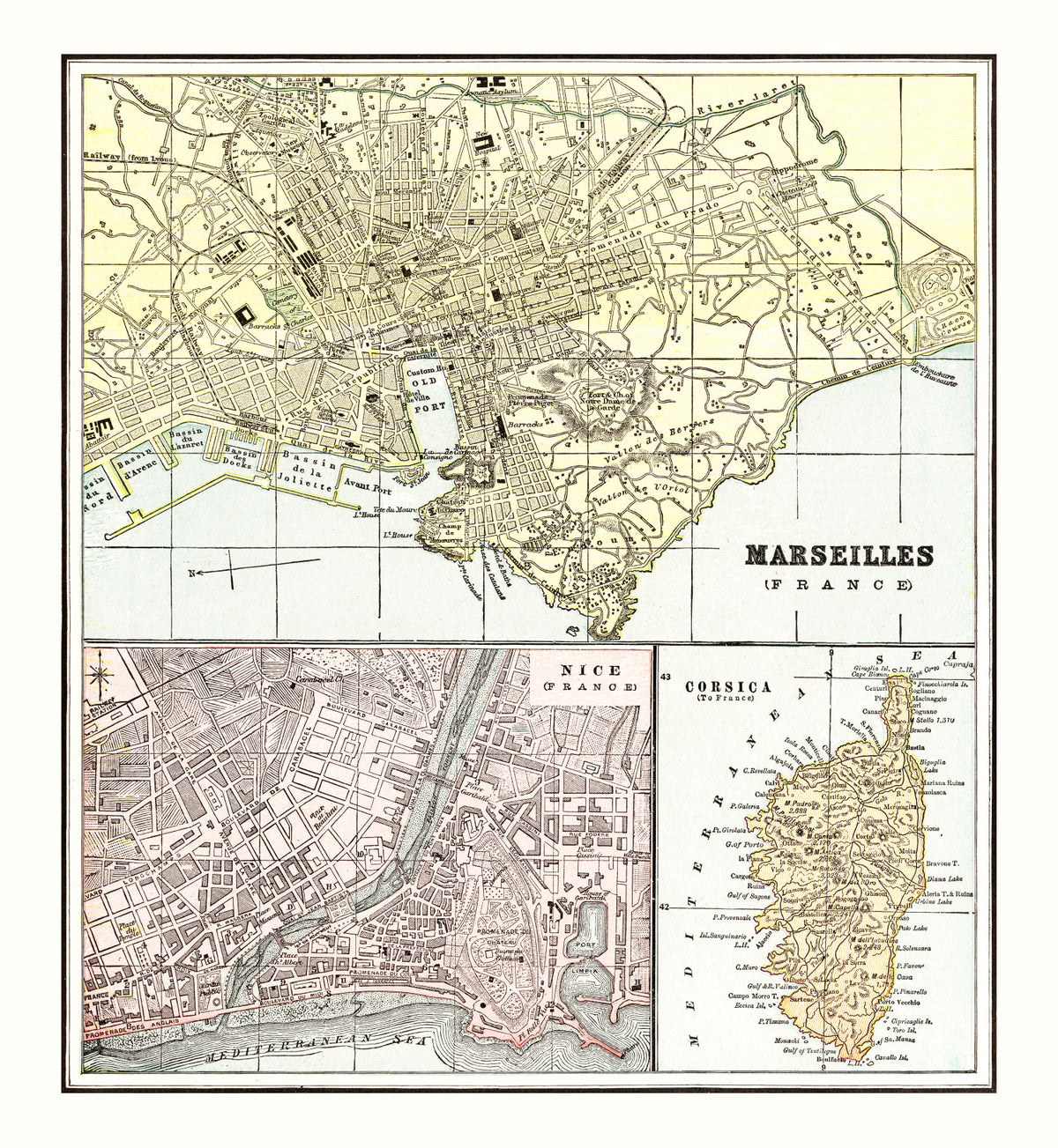 Preview of Vintage Map of Marseille, France 1901
