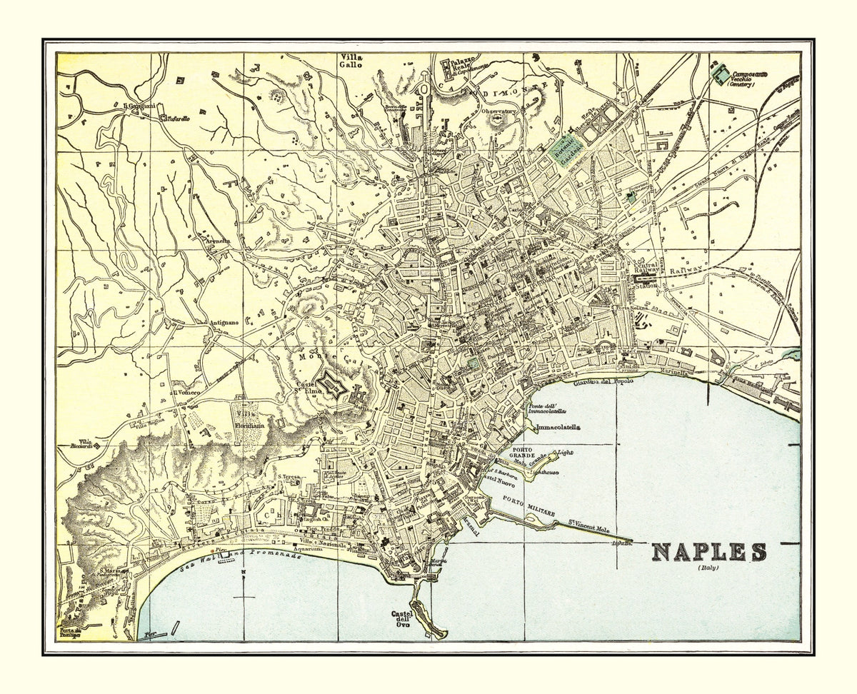 Preview of Vintage Map of Naples, Italy 1901