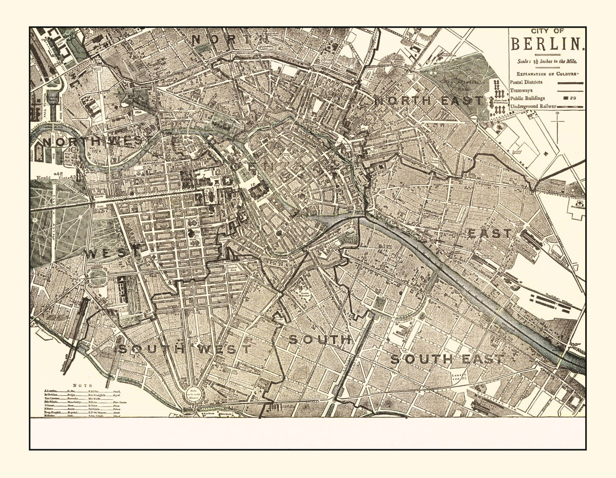 Preview of Vintage Map of Berlin, Germany 1901