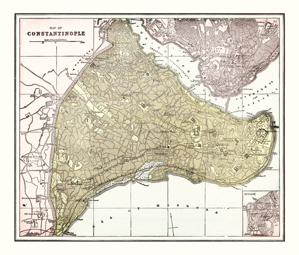Preview of Vintage Map of Istanbul, Turkey 1901