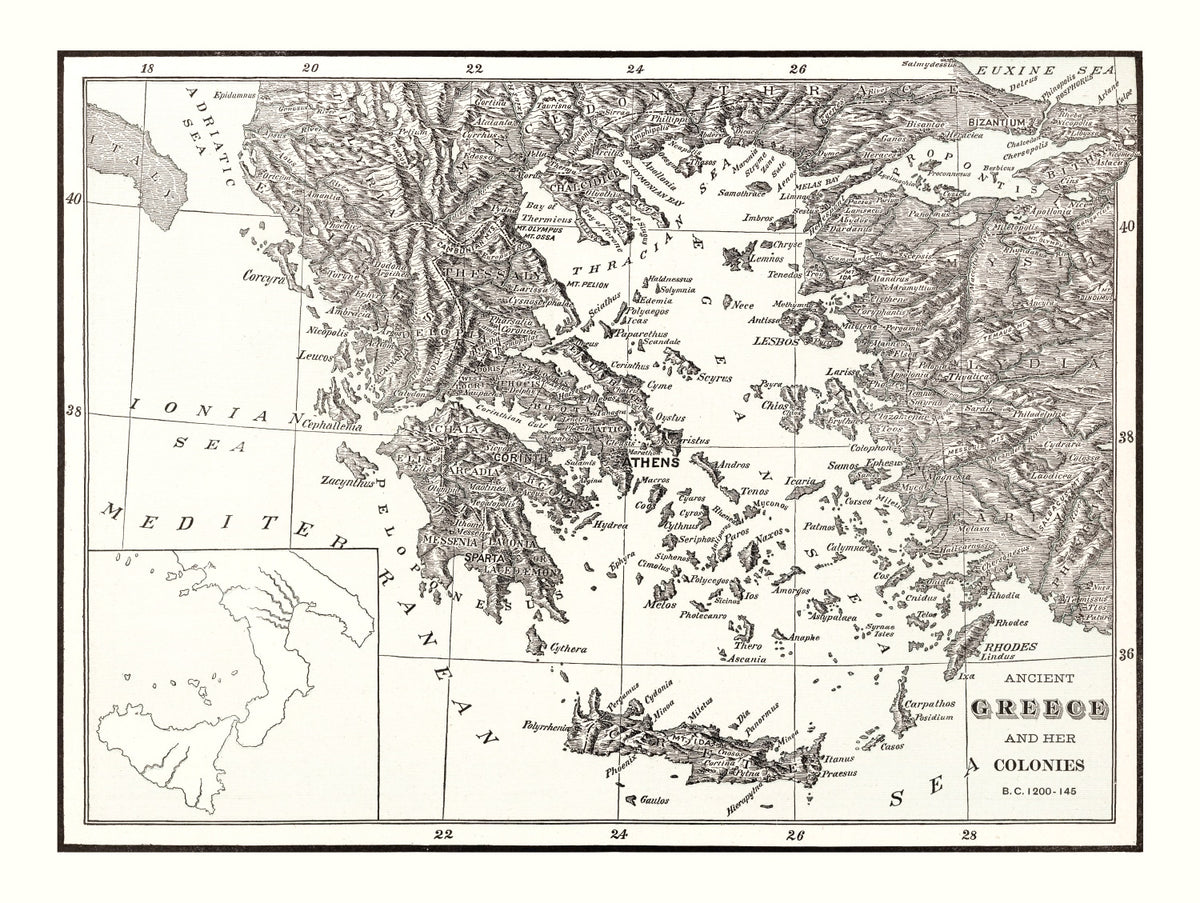 Preview of Vintage Map of Ancient Greece 1901