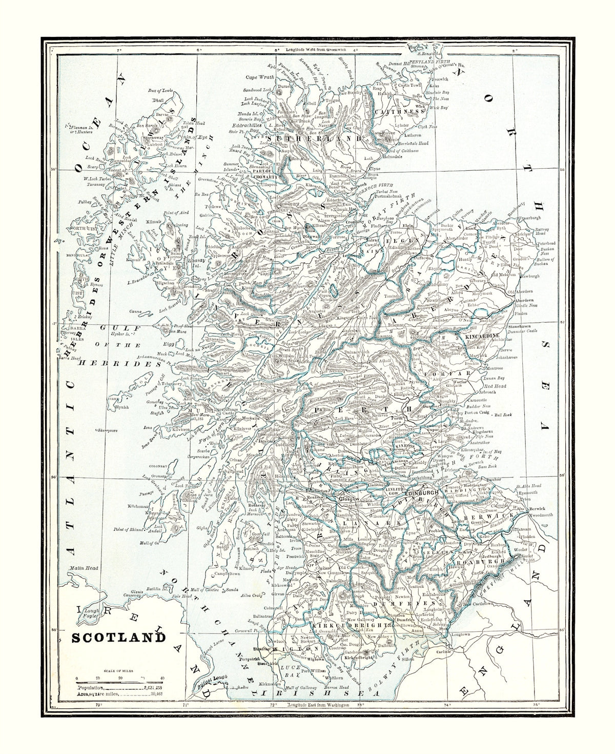 Preview of Vintage Map of Scotland 1893