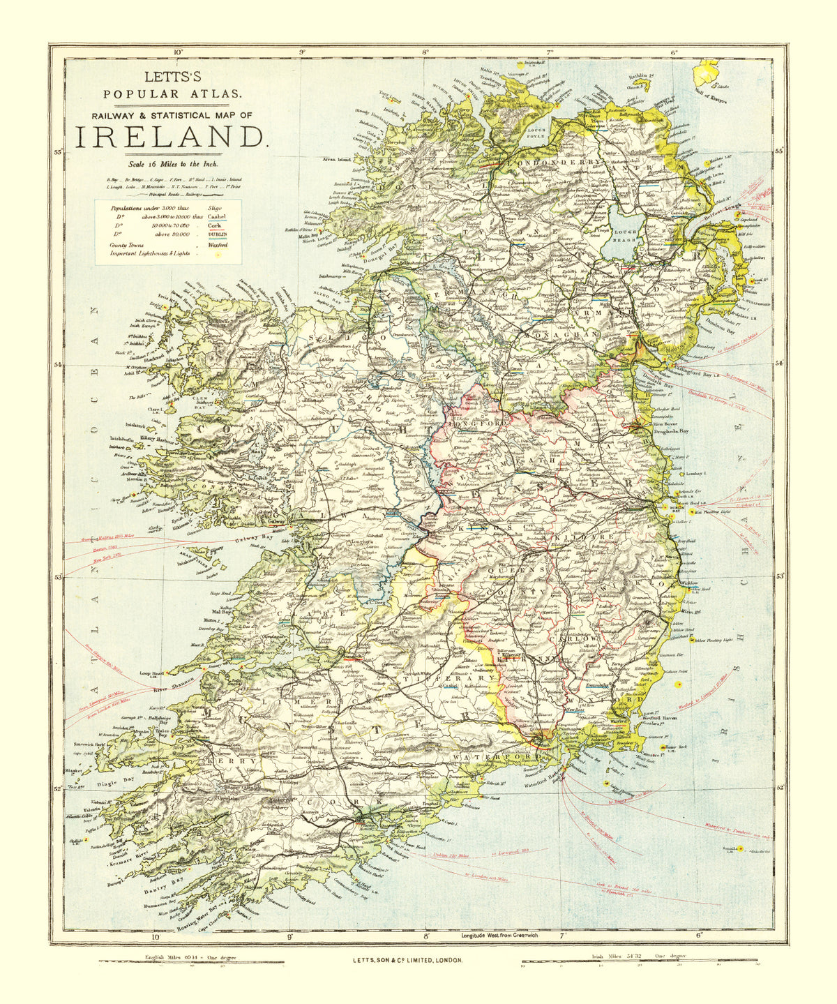 Preview of Vintage Map of Ireland 1883