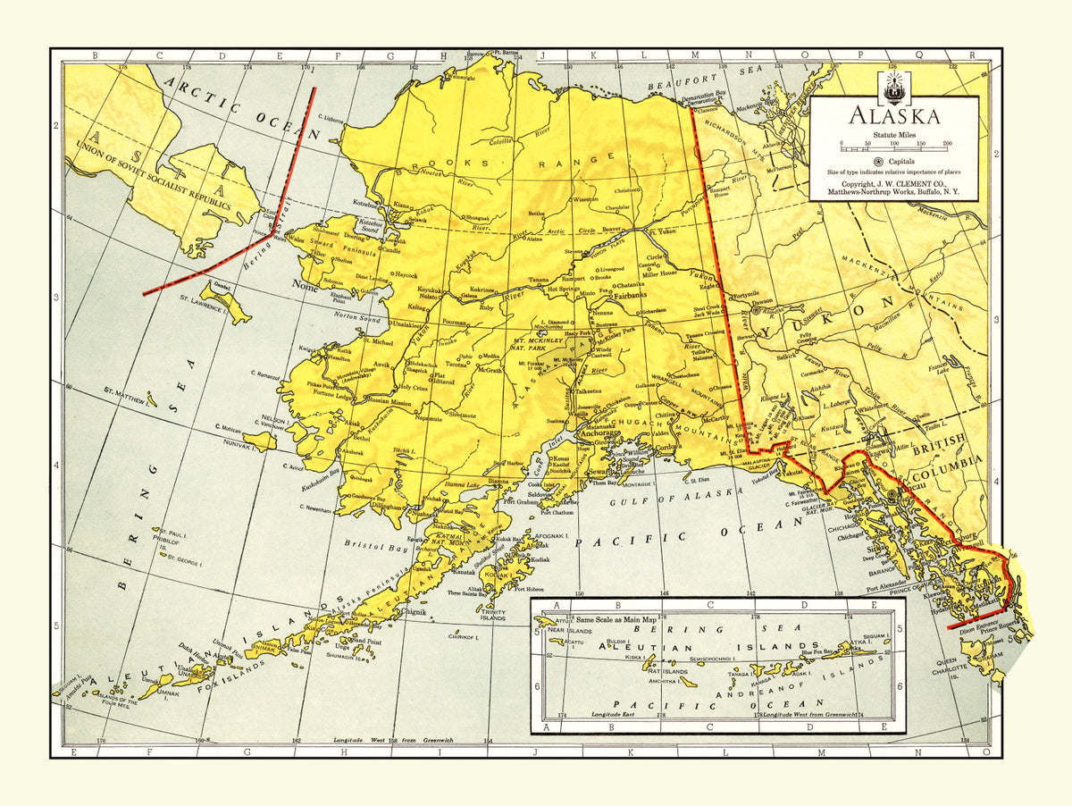 Preview of Vintage Map of Alaska 1943