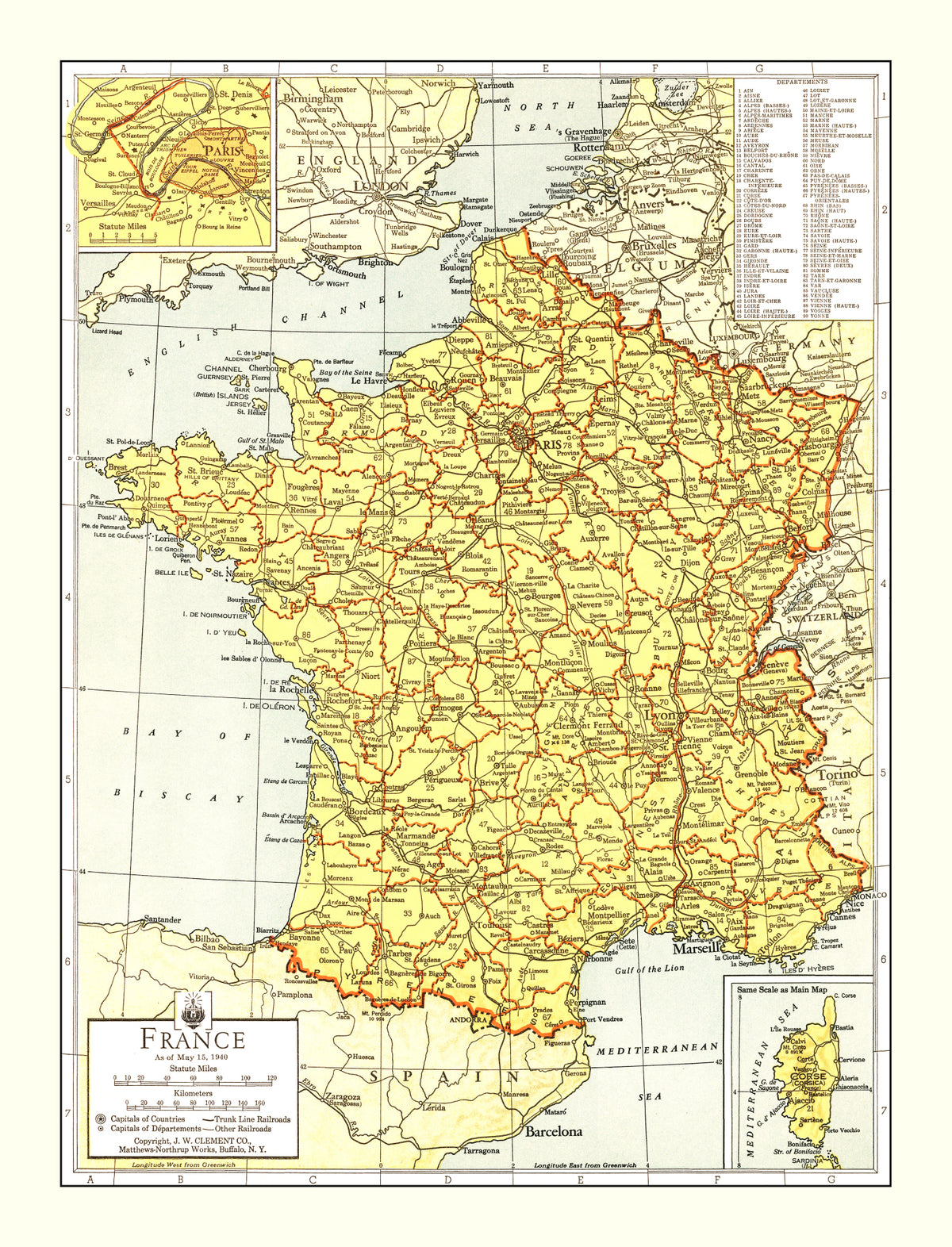 Preview of Vintage Map of France 1943
