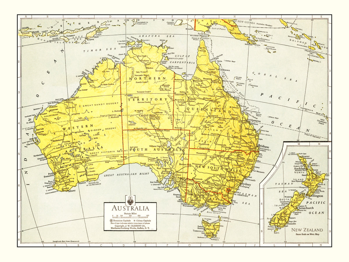 Preview of Vintage Map of Australia 1943