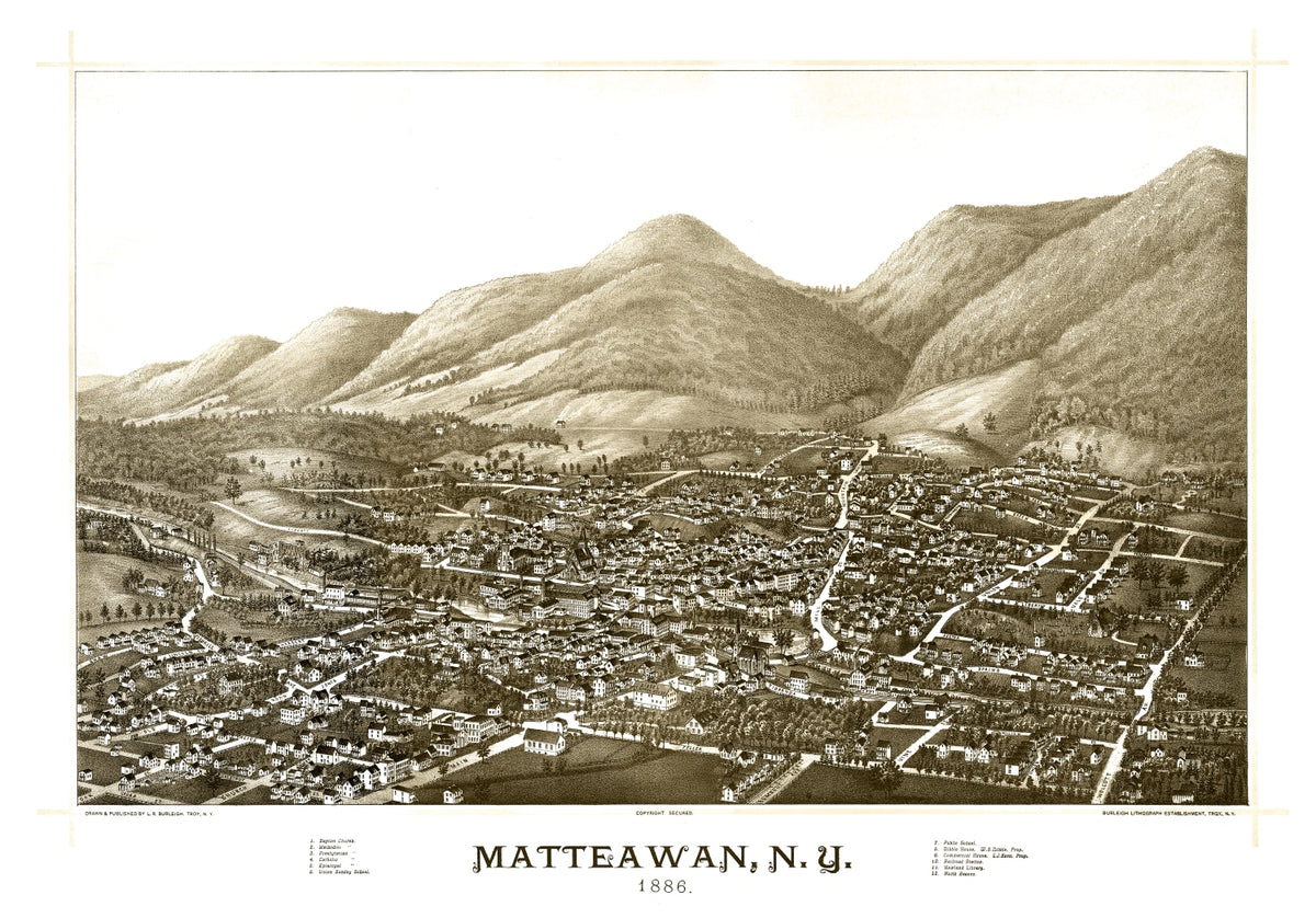 Preview of Vintage Map of Matteawan, New York 1886