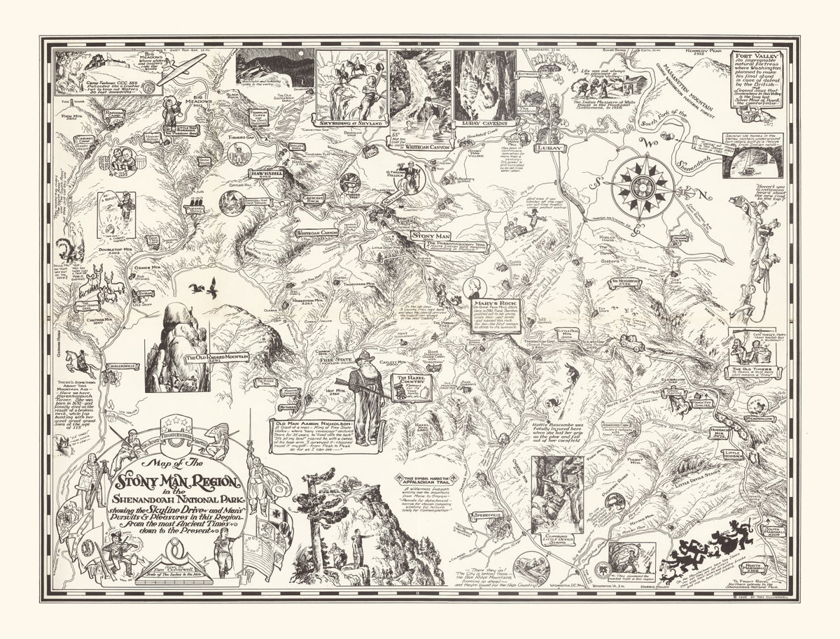 Preview of Vintage Map of Stony Man in Shenandoah National Park 1935
