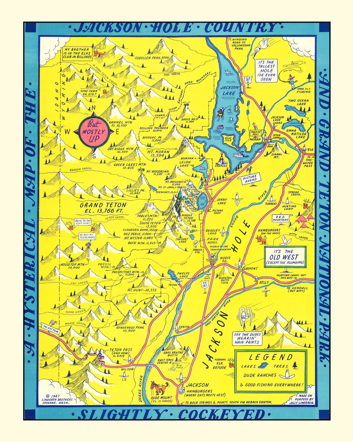Preview of Vintage Map of Jackson Hole & Grand Teton National Park 1947
