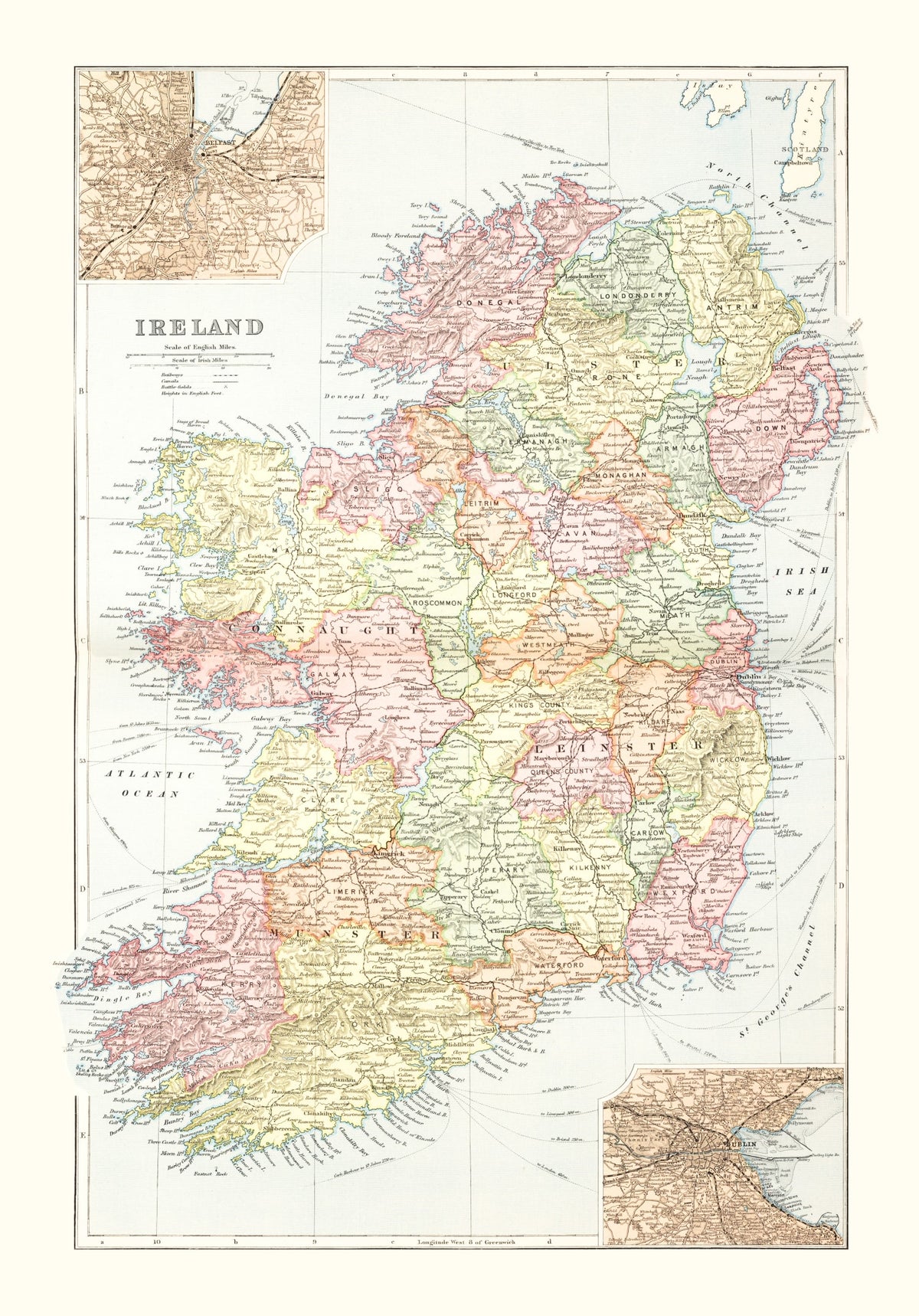 Preview of Vintage Map of Ireland 1891