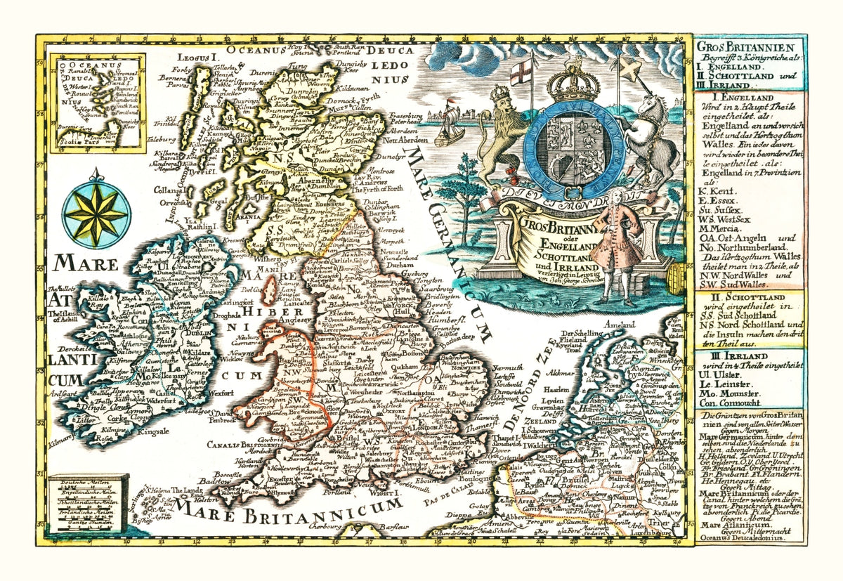 Preview of Vintage Map of England, Scotland & Ireland 1790