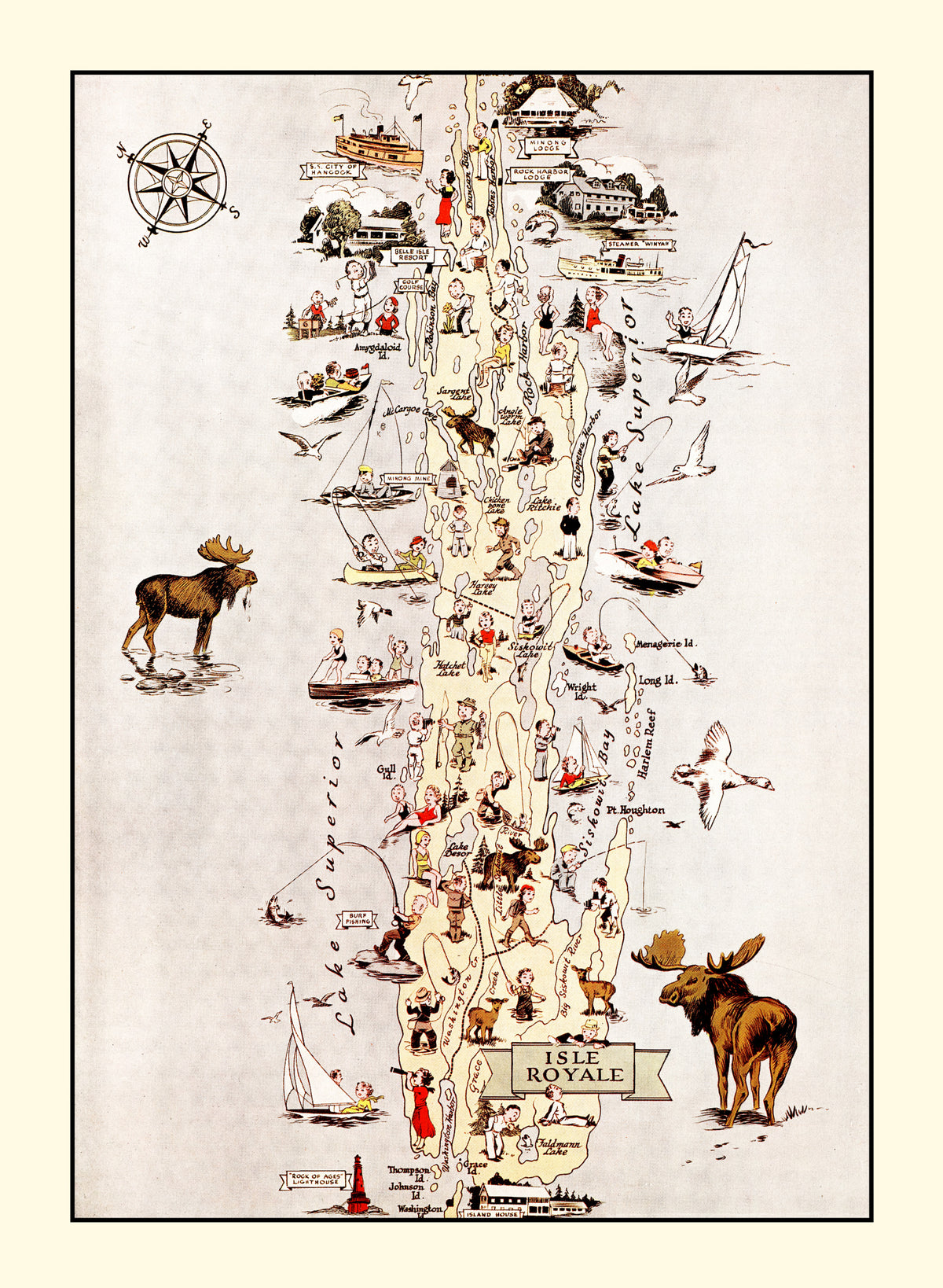 Preview of Vintage Map of Isle Royale National Park 1936