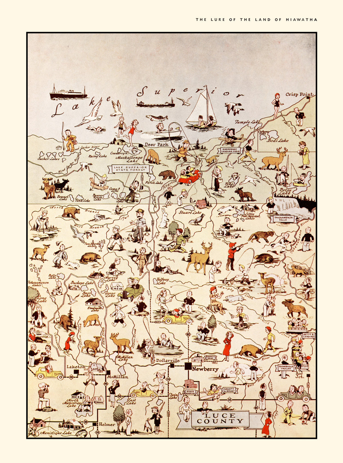 Preview of Vintage Map of Luce County, Michigan 1936