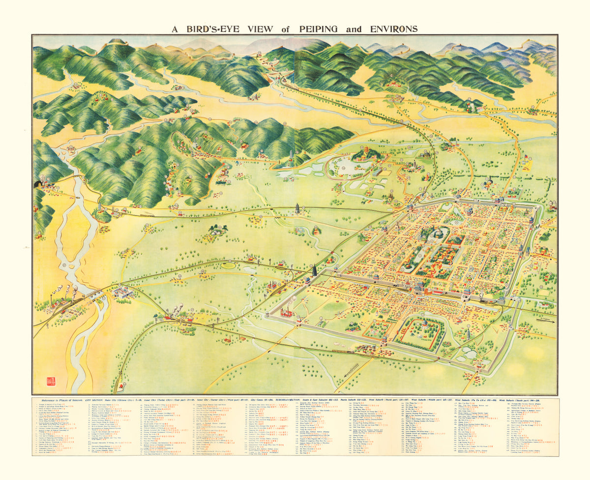 Preview of Vintage Map of Beijing, China 1936
