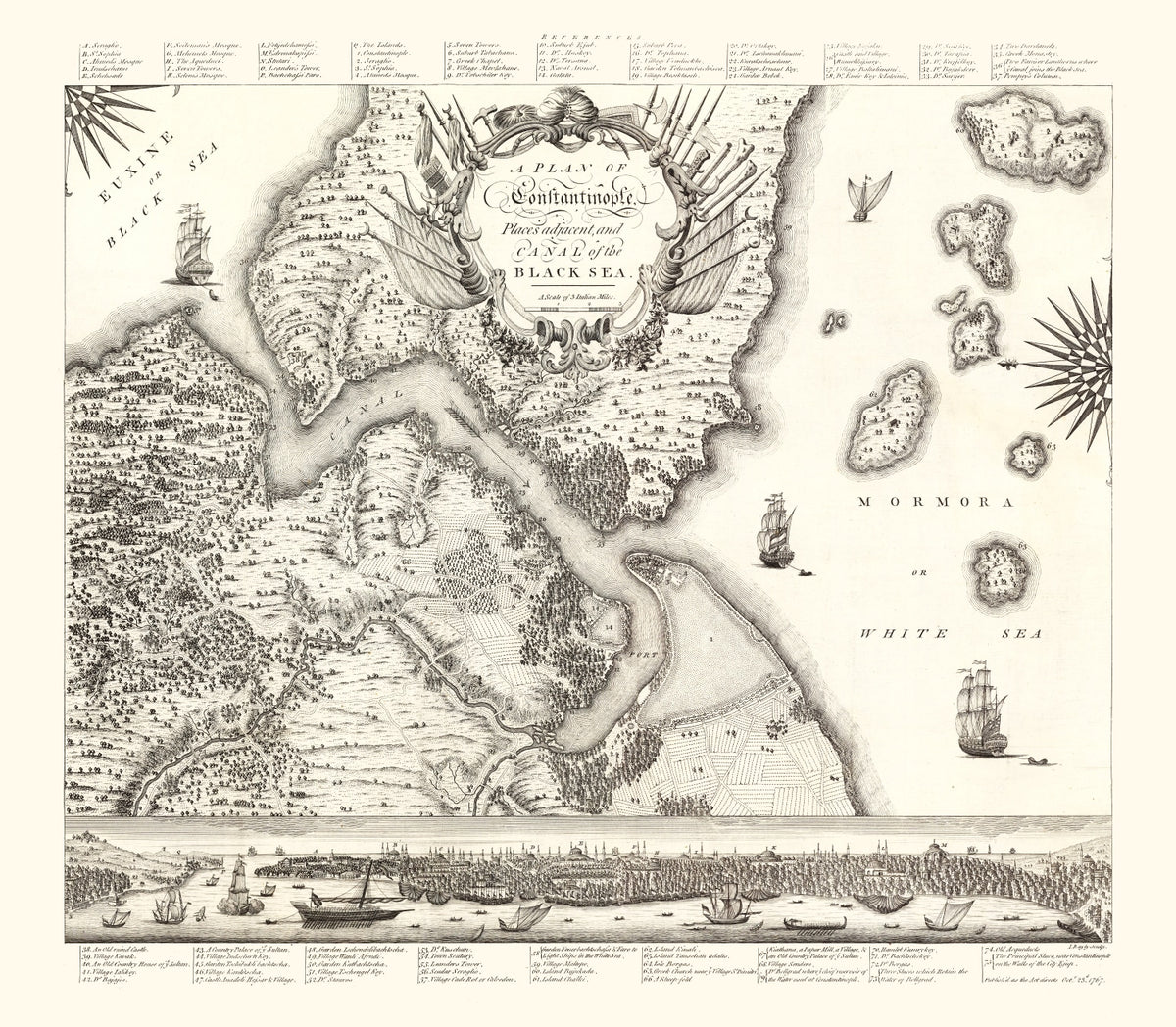 Preview of Vintage Map of Constantinople, Turkey 1767