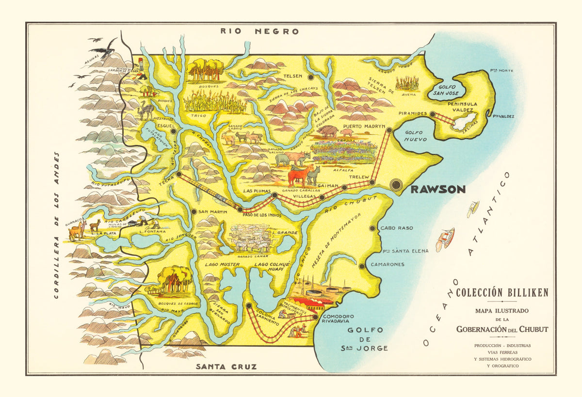 Preview of Vintage Map of Chubut, 1933