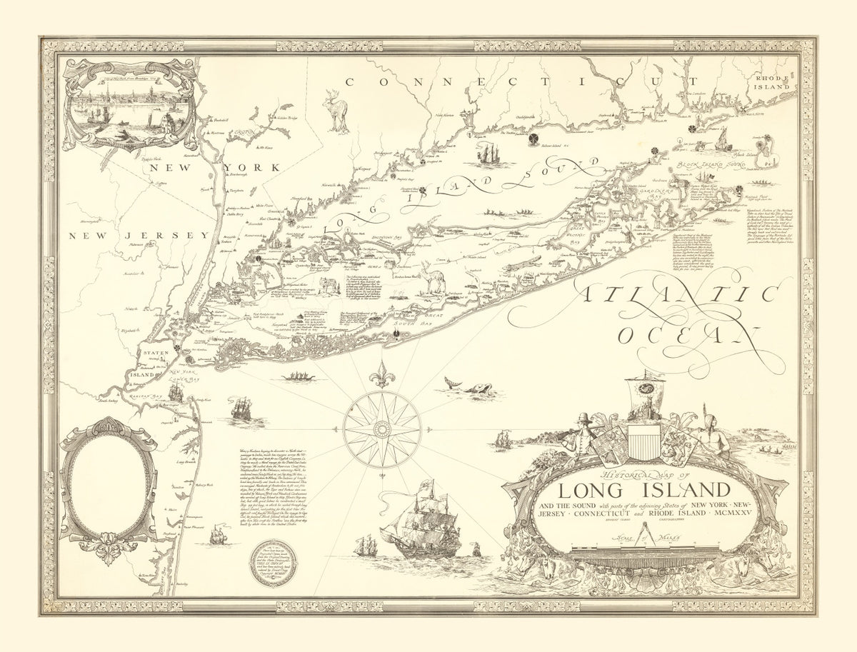 Preview of Vintage Map of Long Island, New York 1925