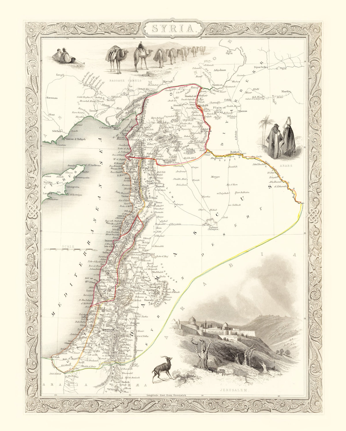 Preview of Vintage Map of Syria 1851