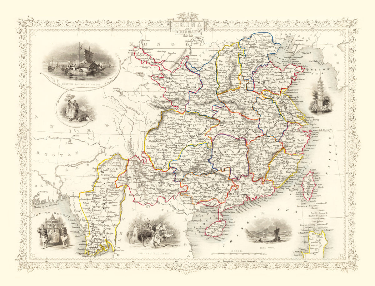 Preview of Vintage Map of China & Burmah 1851
