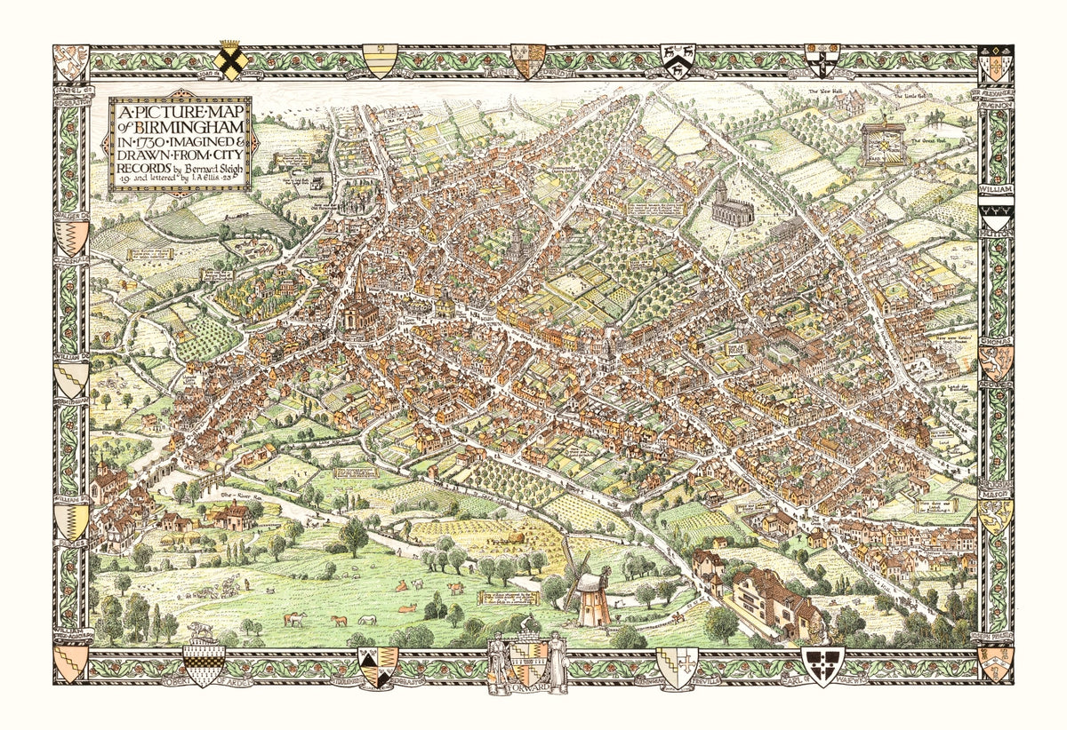 Preview of Vintage Map of Birmingham, England 1923